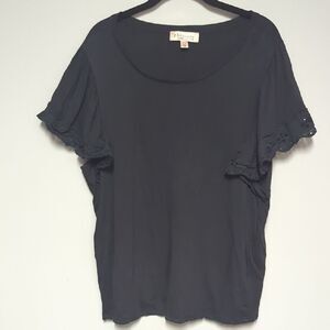 Philosophy Elegant Black Eyelet Sleeve Blouse